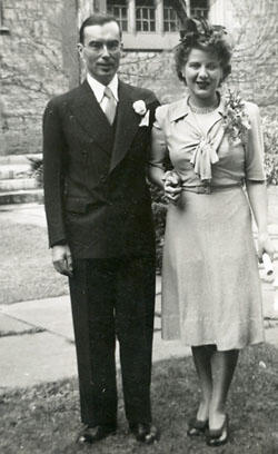 Kenneth & Martha Kidd Wedding photograph, 9 October 1943, Toronto
