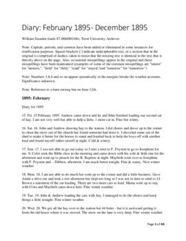 Diary (includes transcript)