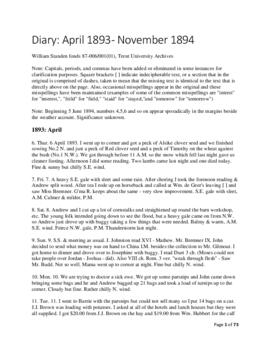 Diary (includes transcript)